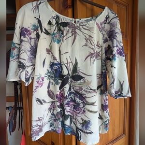 Anthropologie Silk Floral Blouse